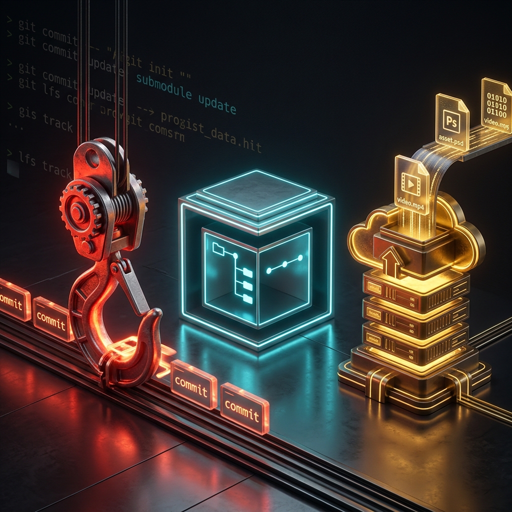 Git hooks, submodules, and Git LFS