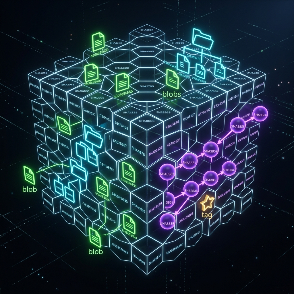 Git internals — objects, blobs, trees, and commits